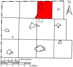 Location of Madison Township in Williams County