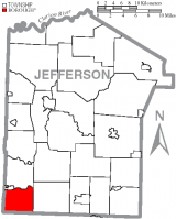 Map of Jefferson County, Pennsylvania Highlighting Porter Township