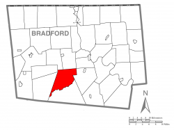 Map of Bradford County with Franklin Township highlighted
