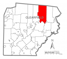 Map of Clearfield County, Pennsylvania highlighting Girard Township