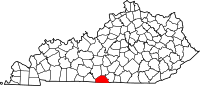 Map of Kentucky highlighting Monroe County