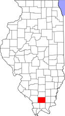 Map of Illinois highlighting Williamson County