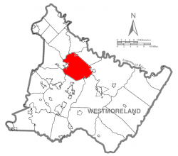Map of Westmoreland County, Pennsylvania Highlighting Salem Township