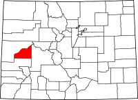 Map of Colorado highlighting Delta County