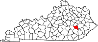 Map of Kentucky highlighting Owsley County