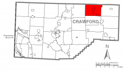 Location of Bloomfield Township in Crawford County