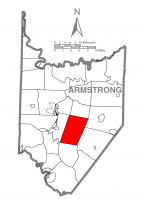 Map of Armstrong County, Pennsylvania highlighting Kittanning Township