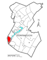 Map of Huntingdon County, Pennsylvania Highlighting Hopewell Township