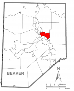 Map of Beaver County, Pennsylvania highlighting Rochester Township
