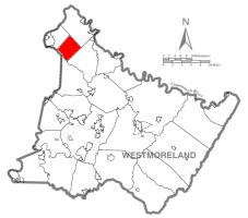 Map of Westmoreland County, Pennsylvania Highlighting Upper Burrell Township