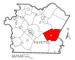 Location of Stewart Township in Fayette County