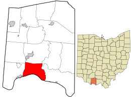 Location in Adams County and the state of Ohio.