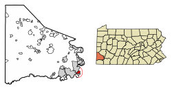 Location of West Brownsville in Washington County, Pennsylvania.