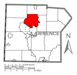 Location of Neshannock Township in Lawrence County