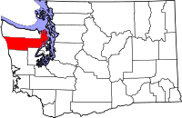 Map of Washington highlighting Jefferson County