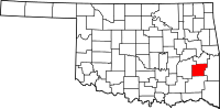 Map of Oklahoma highlighting Latimer County