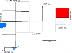 Location of Wayne Township in Auglaize County