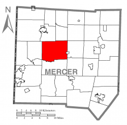 Location of Delaware Township in Mercer County