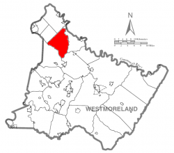 Location within Westmoreland County