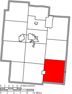Location of Madison Township in Jackson County