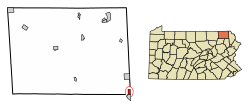 Location of Forest City in Susquehanna County, Pennsylvania.