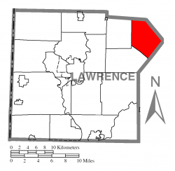 Location of Plain Grove Township in Lawrence County