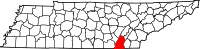 Map of Tennessee highlighting Hamilton County