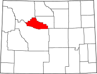 Map of Wyoming highlighting Hot Springs County