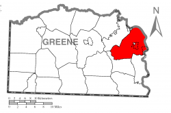 Location of Cumberland Township in Greene County