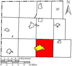 Location of Pulaski Township in Williams County