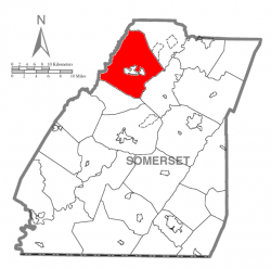 Map of Somerset County, Pennsylvania Highlighting Jenner Township