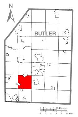 Map of Butler County, Pennsylvania highlighting Forward Township