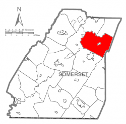 Map of Somerset County, Pennsylvania Highlighting Shade Township
