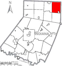 Map of Indiana County, Pennsylvania Highlighting Banks Township