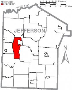 Map of Jefferson County, Pennsylvania Highlighting Rose Township