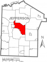 Map of Jefferson County, Pennsylvania Highlighting Pine Creek Township