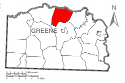 Location of Washington Township in Greene County