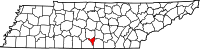 Map of Tennessee highlighting Moore County