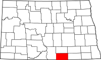Map of North Dakota highlighting McIntosh County