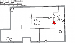 Location of Poland in Mahoning County