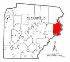 Map of Clearfield County, Pennsylvania highlighting Cooper Township