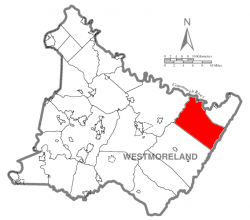 Map of Westmoreland County, Pennsylvania Highlighting Fairfield Township