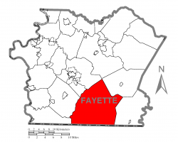 Location of Wharton Township in Fayette County