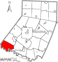 Map of Indiana County, Pennsylvania Highlighting Conemaugh Township