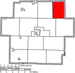 Location of East Township in Carroll County