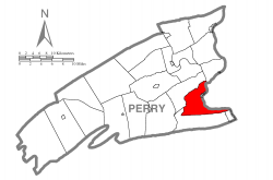 Map of Perry County, Pennsylvania highlighting Penn Township