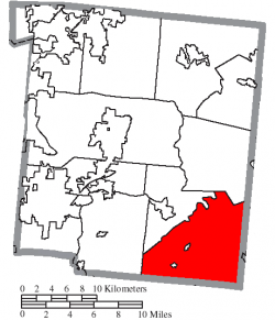 Location of Harlan Township in Warren County