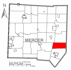 Location of Wolf Creek Township in Mercer County