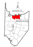 Map of Armstrong County, Pennsylvania highlighting Madison Township