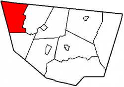 Map of Sullivan County, Pennsylvania highlighting Fox Township